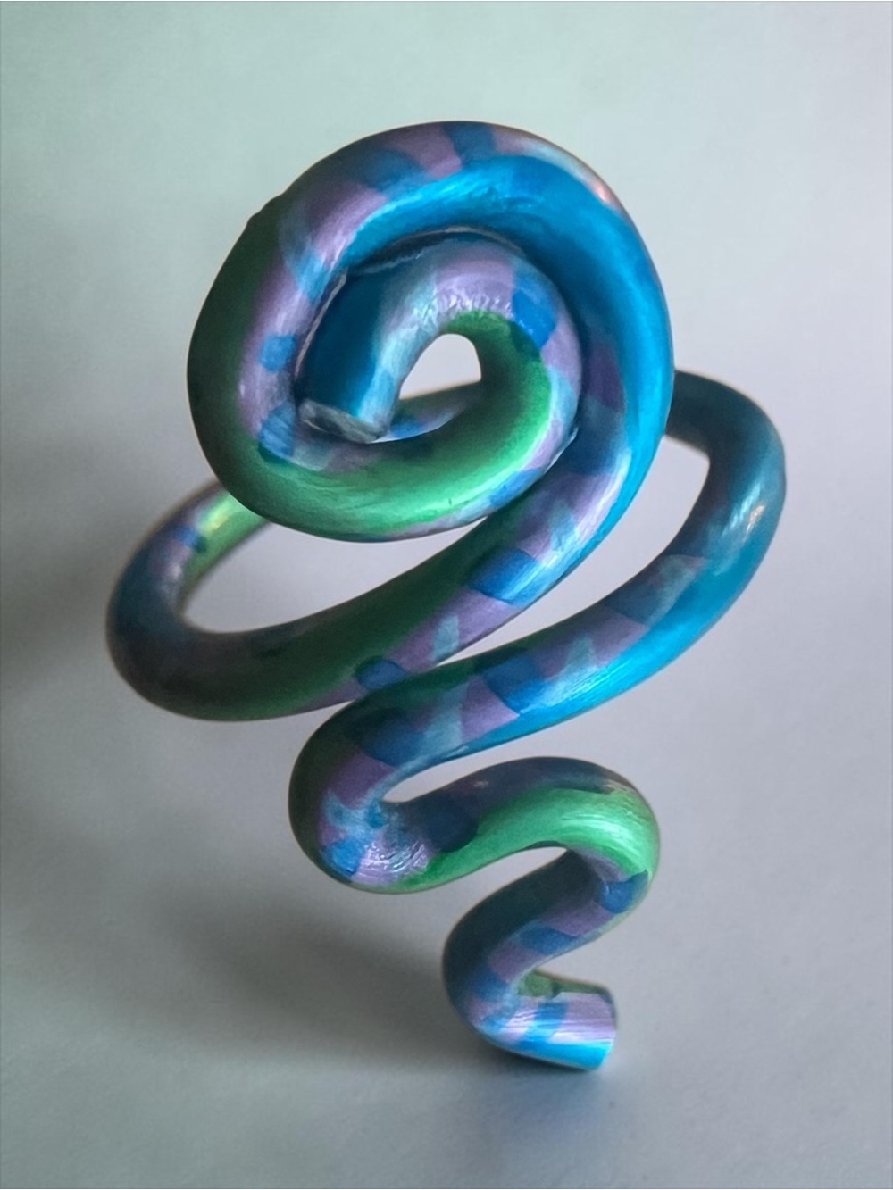 💖 Colourful Anodized Aluminum Spiral Ring 💖